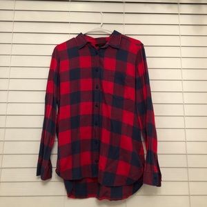 J. Crew red and blue button down